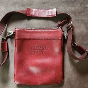 Vintage Coach Red Leather Crossbody